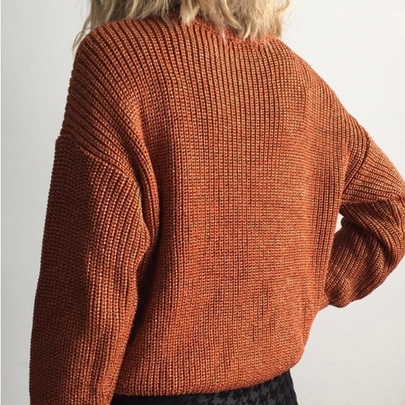 NWT American Apparel metallic fisherman pullover bronze - Picture 2 of 3